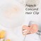 French Concord 2 PCS Twoasmot Flat Curved Hair Clips - 8-Shaped Duckbill Sweet Jaw Clamps for Thick Thin Hair (Matte Pale Peach &amp; Jelly Light Orange)