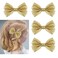 Glitter Bow Hair Clips Sparkly Bowknot Hair Barrettes 4 Pcs (gold)