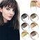 Clip in Bangs Real Human Hair Fringe Bangs with Temples Wispy Bangs Hairpiece for Women Daily Wear Ash Blonde