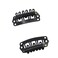DOORES 2 Pieces Hair Extensions Clip 6-Teeth U-Shape 30mm 1.2g/pcs Metal Snap Clips for Hair Extensions Hairpiece Wig Accessories Clips with Rubber Silicone Back (Black)
