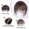 Human Hair Clip in Bangs Wispy Bangs Fringe with Rhinestone Band Age reducing styling Hairpieces for Women Clip on Air Bangs Flat Neat Bangs Hair Extension for Daily Use (Brown)