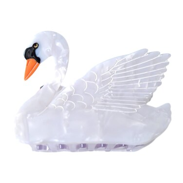 White Swan Claw Clip,Acetate Hair Clips,Small Claw Clips for Women