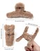 AWAYTR Plush Clip - Hair Clip, 6 Pcs Rectangular Cute Hair Clips for Women, Large Hair Barrettes for Thick Hair, Non Slip Hair Jaw Clips for Girls, Camel/Coffee/Beige/Khaki/White/Black