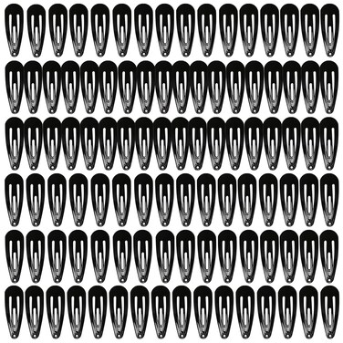 MJIYA 50 Pack Clips for Hair, Black 1.2 Inch Barrettes Women Metal Snap Hair Clips Accessories