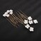 Teyglen Bride Wedding Hair Pins Flower Bridal Hair Clips Decorative Hair Jewelry Accessories Handmade Gold Silver White Flower Hair Pieces for Women Flower Girls (Pack of 12) (Gold)