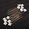 Teyglen Bride Wedding Hair Pins Flower Bridal Hair Clips Decorative Hair Jewelry Accessories Handmade Gold Silver White Flower Hair Pieces for Women Flower Girls (Pack of 12) (Gold)
