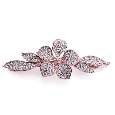 IPINK Girls Shiny Crystal Hairpins Rhinestone Elegant Flower Hair Barrette Clip