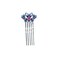 2Pcs Chinese Style Hairpin Traditional Cloisonne Hair Comb Elegant Hair Classical Blue Lotus Headwear Hanfu Hair Pins for Women Girls