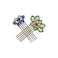2Pcs Chinese Style Hairpin Traditional Cloisonne Hair Comb Elegant Hair Classical Blue Lotus Headwear Hanfu Hair Pins for Women Girls