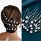 JHOO Bridal Hair Accessory,20PCS Rhinestone Hairpins,U-shaped Non-slip Hair Fork,Wedding Hair barrettes Jewelry For Brides (silver)