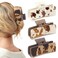 Hair Claw Clips for Women Girls Aesthetic Hair Accessories with Metal Spring Large Clip Capacity No Slip Strong Hold Claw Clips Bulk Hair Stuff for Thick Thin Long Hair Daily (Western Cowhide)