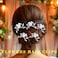 JEWEKY Wedding Flowers Hair Clips Silver Bride Hair Pins Floral Hair Accessories for Women