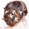 JEWEKY Wedding Flowers Hair Clips Silver Bride Hair Pins Floral Hair Accessories for Women