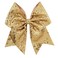 Jumbo Glitter Cheer Bow Hair Clip - 8 Inch Large Cheerleading Alligator Clips Sequin Hair Bow for Girls Teen Softball Cheerleader Outfit Uniform (Gold)