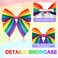 JUNEBRUSHS 6 Pieces Gay Pride Day LGBTQ Rainbow Hair Bow Holiday Pride Hair Accessories Rainbow Hair Clip for Girls Women Party Rainbow Accessories