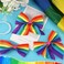 JUNEBRUSHS 6 Pieces Gay Pride Day LGBTQ Rainbow Hair Bow Holiday Pride Hair Accessories Rainbow Hair Clip for Girls Women Party Rainbow Accessories