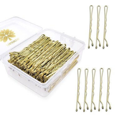 100PCS 2Inches Hair Pins Kit Hair Clips Secure Hold Bobby Pins Hair Clips for Women Girls and Hairdressing Salon With Clear Storage Box(Gold)