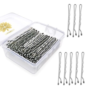 100PCS 2Inches Hair Pins Kit Hair Clips Secure Hold Bobby Pins Hair Clips for Women Girls and Hairdressing Salon With Clear Storage Box(Silver)