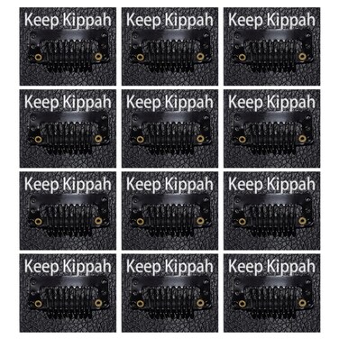 Keep-kippah clips Hair Clip Set: 6pairs yamaka jewish hat kippah for men yarmulke clips combs for kids adhesive with clips (New Black, 12)