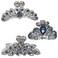kilofly 3pc Women's Rhinestone Crystal Large Clip Claw Thick Hair Metal Barrettes
