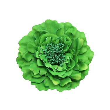Women's Bohemia Peony Flowers Hairpin Hair Clip Flower Brooch for Travel Party Festivals (Green) (Pack of 1)