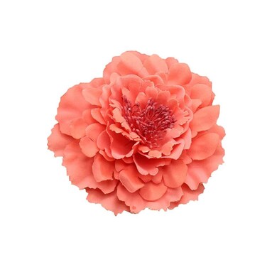 Women's Bohemia Peony Flowers Hairpin Hair Clip Flower Brooch for Travel Party Festivals (Coral)