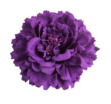 Women's Bohemia Peony Flowers Hairpin Hair Clip Flower Brooch for Travel Party Festivals (Dark Purple) (Pack of 1)