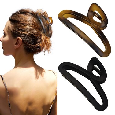 Hair Claw Clips, 4.3 Inch Non-Slip Unbreakable Hair Clip Matte Hair Claws for Women Thin and Medium Thick Curly Hair, 2 Pack