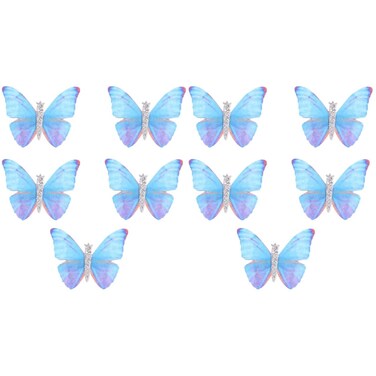 LALAFINA 10PCS Blue Butterfly Hair Clips Dangling Butterfly Hairpin Moving Butterfly Fairy Hair Clips Bowknot Hair Barrette Hair Accessories for Girls and Women