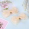 Large Big 6 Inch Organza Double Hair Bow Clip Party Alligator Mesh Hair Accessories for Women Teens Girls Kids 2 Pcs (Champagne)
