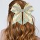 Large Big 7 Inch Glitter Bow Clip Sequin Bling Party Hair Accessories for Women Teens Girls Kids 1 Pcs (Cream)