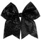 Large Big 7 Inch Glitter Bow Clip Sequin Bling Party Hair Accessories for Women Teens Girls Kids 1 Pcs (Black)