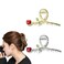 Flower Clips, Large Flower Hair Clips Jaw Clips Hair Claws for Women (Red Rose)