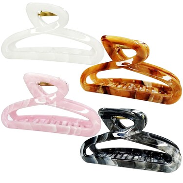 Large Tortoise Claw Clips Oval Shape Fashion Cellulose Acetate Hair Clips Women Girls Thick Hair Long Hair Claws Strong Resin French Barrettes Basic Acrylic Side Clip Curly Hair Accessories