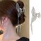 Metal Large Claw Clips with Leaf Design - Strong Hold Silver Hair Claws with Tassels for Thick Hair, Cute Clamps for Women and Girls