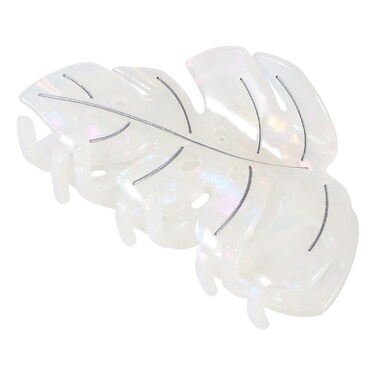 White Leaf Hair Claw Clip 3.5 Inch Strong Hold Hair Grip Clip French Design Women Girls Hair Accessories for Thick Thin Hair