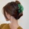 Hair Claw Clip Green Leaf Shape 3.5 Inch Hair Grip Clip French Design Women Girls Spring Hair Accessories Strong Hold for Thick Thin Hair
