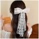 Large Lace Hair Bow Clips for Women Girls   Cute Beige Lace Bows for Hair Weighs Only 0.6 Oz   Off White Lace Hair Decor for Wedding Pageant Prom Party Birthday Party Communion Bridal Shower (1 Pack)