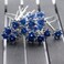 40 Pieces Rose Flower Rhinestone Hair Clips Crystal Hair Pins for Bridal Wedding Party Daily Life Women and Girls Hair Jewelry Acessories, with Storage Bag (Blue)