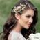 SWEETV Handmade Wedding Hair Comb,Pearl Flower Bridal Hair Clip Hair Accessories for Women Wedding