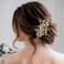 SWEETV Handmade Wedding Hair Comb,Pearl Flower Bridal Hair Clip Hair Accessories for Women Wedding