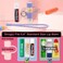 Desing Wish 2 PCS Silicone Chapstick Holder with Cap Cover, 0.6'' Diameter Portable Lip Balm Holder Key Chain Sleeve Chapstick Keychain Holder with Wrist Strap Lanyard - Pink/Purple