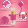 Desing Wish 2 PCS Silicone Chapstick Holder with Cap Cover, 0.6'' Diameter Portable Lip Balm Holder Key Chain Sleeve Chapstick Keychain Holder with Wrist Strap Lanyard - Pink/Purple
