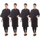 PERFEHAIR Salon Client Gown Robes Cape, Pack of 4, Hairdressing Gown Smock for Hair Stylist to Hair Cutting, Hair Coloring-Black