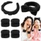 6 Pcs Puffy Terry Cloth Spa Headband and Wristbands for Face Skincare, Makeup Removal, Yoga, Shower, Spa Party, One Size, Unisex-Adults