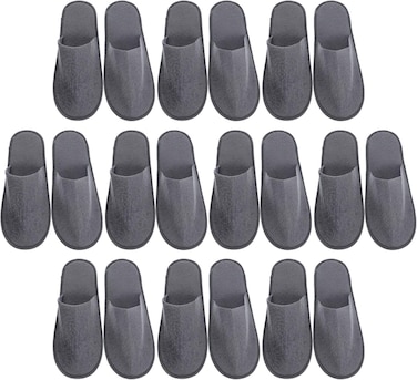 Healifty 10 Pairs Disposable Travel Slippers SPA Slippers Cotton Linen Close Toe Slipper Reusable Home Shoes for Travel Home Hotel(As shown)