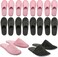 Zhehao 10 Pairs Washable House Slippers for Guests Open Toe Spa Slippers Women Men Soft Disposable Cotton Linen Hotel Bulk Non Slip Breathable for Indoor Travel Bedroom Party(Pink, Gray)