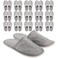 Frcctre 15 Pairs Disposable Slippers, Non-Slip Closed Toe Linen Disposable Spa Slippers Portable Indoor Slippers for Hotel, Travel, Guests and Home, Individually Wrapped, Gray