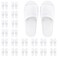 Frcctre 20 Pairs Disposable Slippers, Open Toe Comfortable Cotton Disposable Spa Slippers, Bulk Unisex Non-Slip Disposable Guests Slippers for Home Hotel Travel Train Use, White