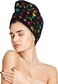 Colorful Paw Pattern Hair Towel Wrap Microfiber Fast Drying Hair Turban with Buttons for Women Drying Curly, Long &amp; Thick Hair